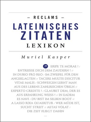 cover image of Reclams Lateinisches Zitaten-Lexikon